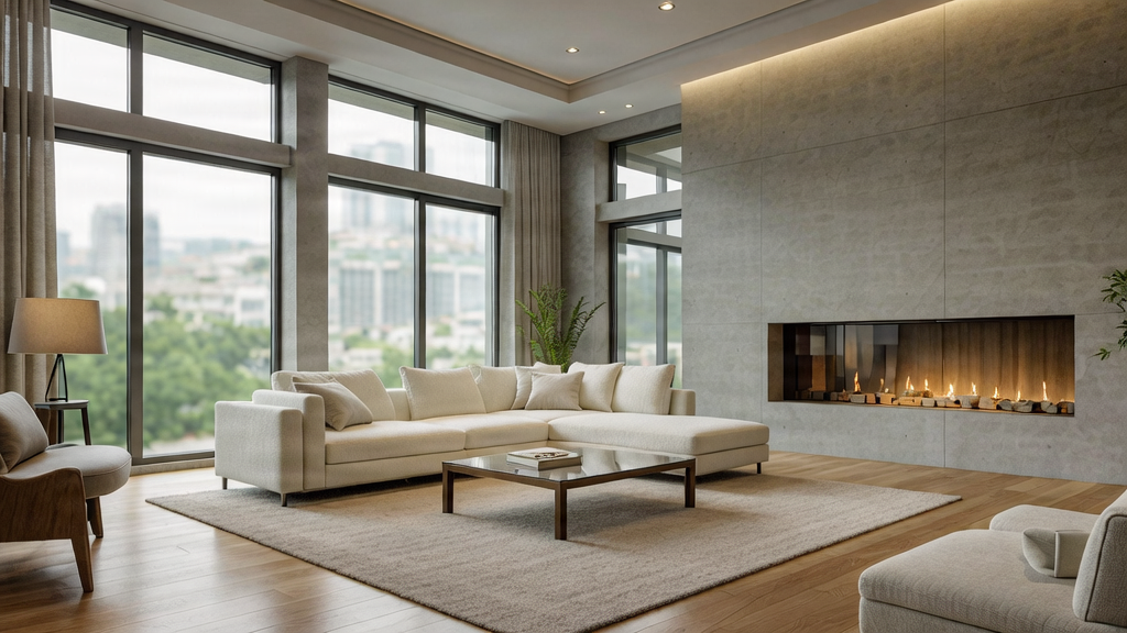 Spacious Living Room with natural light and minimalist architecture