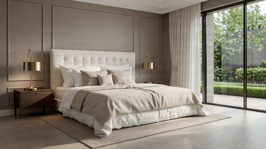 Elegant Master Bedroom with warm ambient lighting